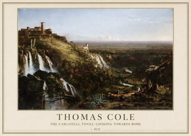 Thomas Cole The Cascatelli, Tivoli, Looking Towards Rome No4 - Plakát