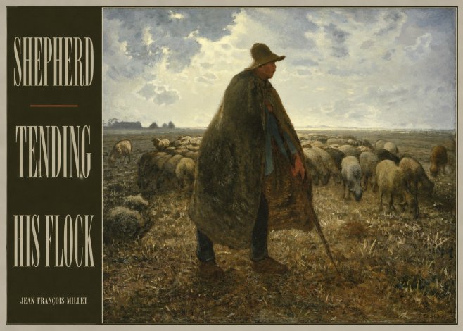 Jean-François Millet Shepherd Tending His Flock No4 - Plakát