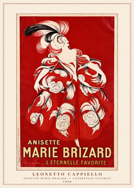 Leonetto Cappiello Ansette Marie Brizard - L'éternelle Favorite No3 - Plakát