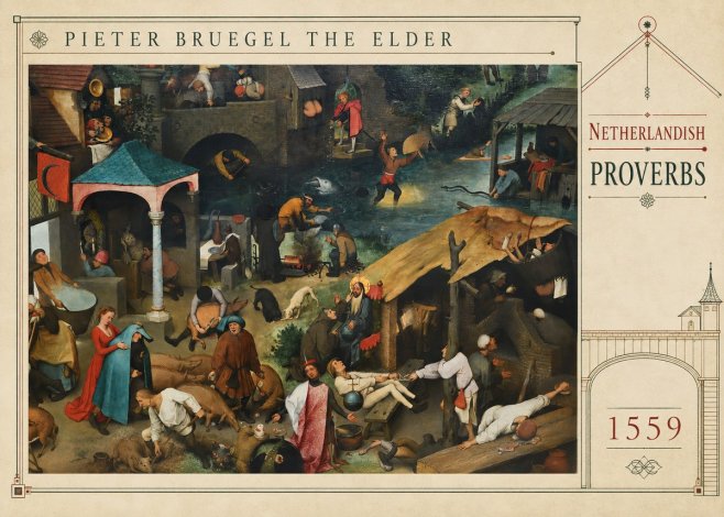 Pieter Bruegel Netherlandish Proverbs V No3 - Plakát