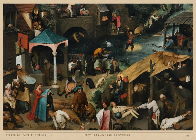 Pieter Bruegel Netherlandish Proverbs V No6 - Plakát