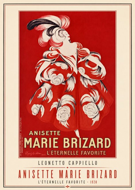 Leonetto Cappiello Anisette Marie Brizard - L'éternelle Favorite No1 - Plakát