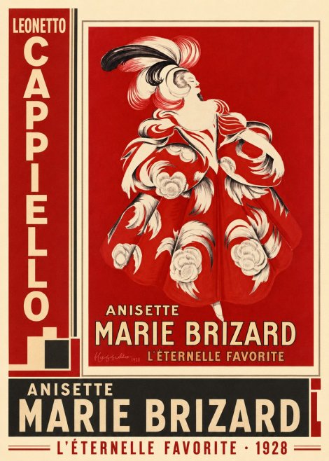 Leonetto Cappiello Anisette Marie Brizard - L'éternelle Favorite No3 - Plakát
