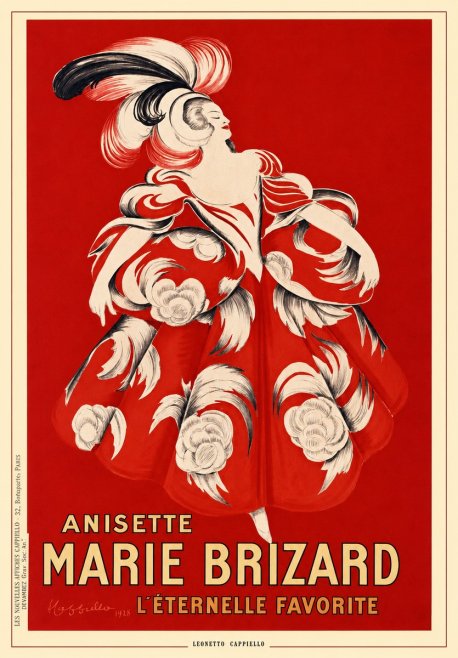 Leonetto Cappiello Anisette Marie Brizard - L'éternelle Favorite No5 - Plakát