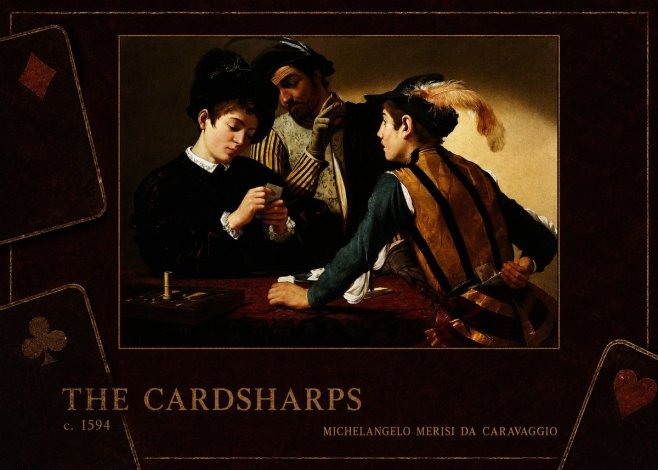 Michelangelo Merisi da Caravaggio The Cardsharps II No4 - Plakát