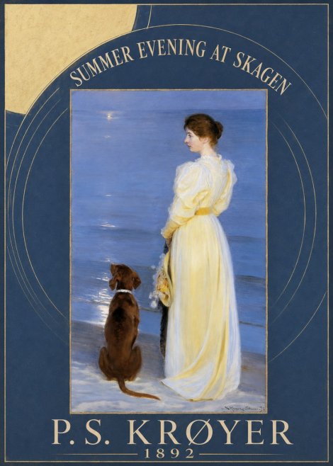 P.S. Krøyer Summer Evening at Skagen No6 - Plakát