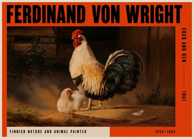 Ferdinand von Wright Cock and Hen No2 - Plakát