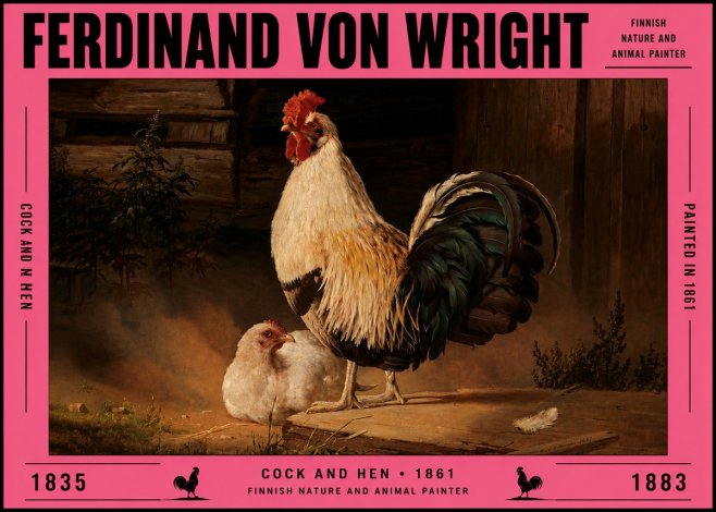 Ferdinand von Wright Cock and Hen No5 - Plakát