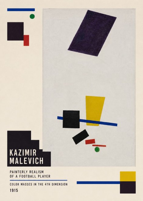 Kazimir Malevich Painterly Realism of a Football Player Color Masses in the 4Th Dimension No5 - Plakát