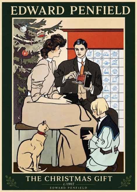 Edward Penfield The Christmas Gift No1 - Plakát