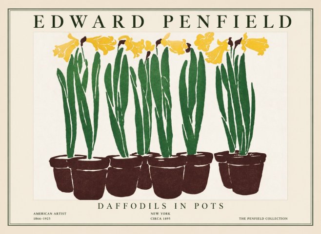 Edward Penfield Daffodils in Pots No1 - Plakát