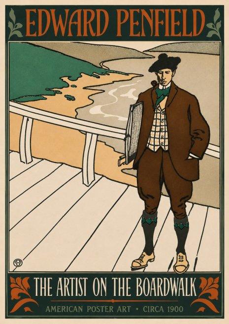 Edward Penfield The Artist on the Boardwalk No4 - Plakát