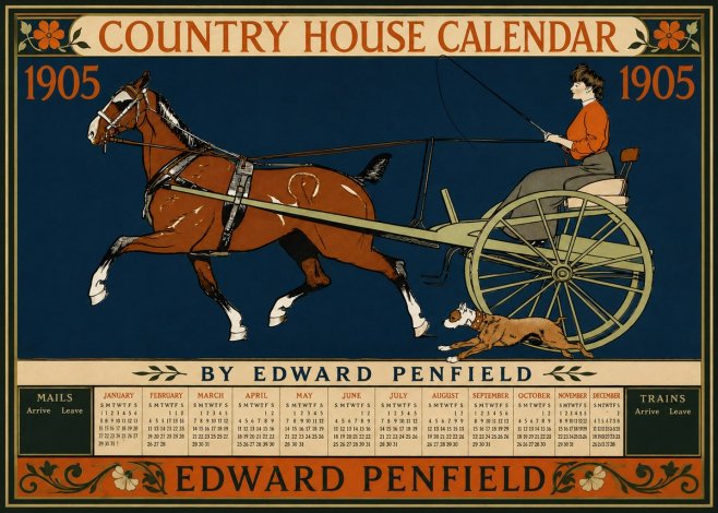 Edward Penfield Country House Calendar 1905 No5 - Plakát