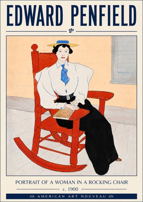 Edward Penfield Portrait of a Woman in a Rocking Chair No4 - Plakát