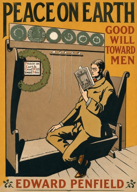 Edward Penfield Peace on Earth Good Will Toward Men No3 - Plakát