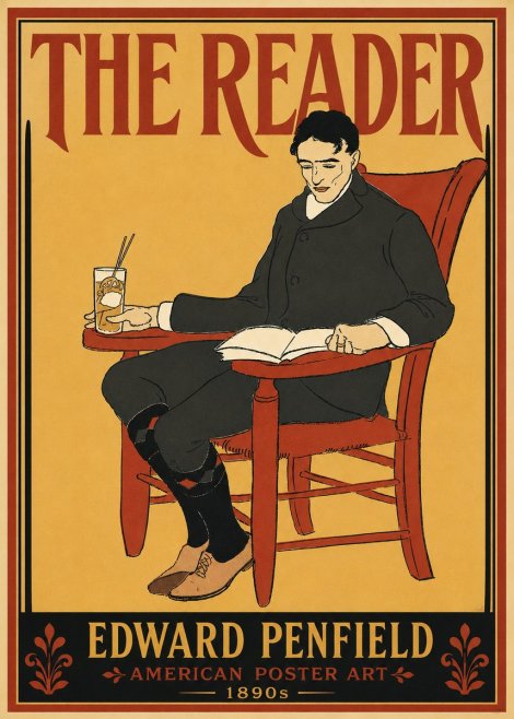 Edward Penfield The Reader II No6 - Plakát