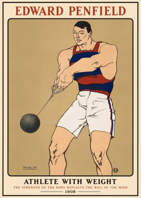Edward Penfield Athlete with Weight No1 - Plakát