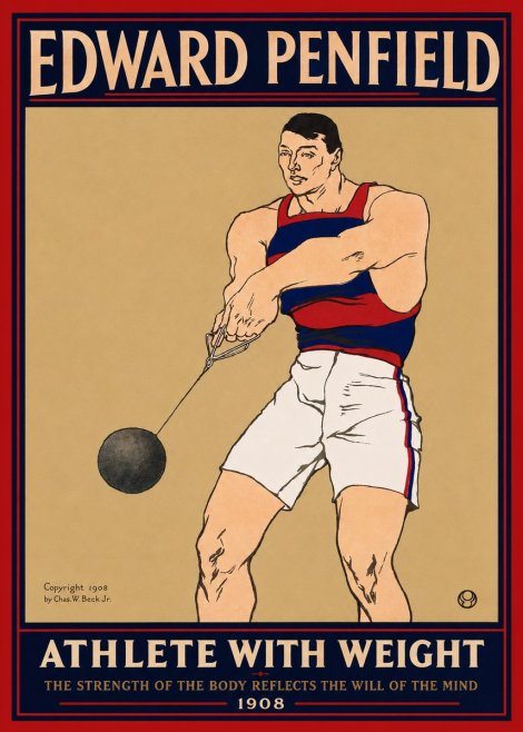 Edward Penfield Athlete with Weight No2 - Plakát