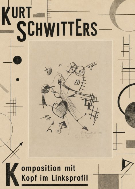 Kurt Schwitters Komposition Mit Kopf Im Linksprofil No6 - Plakát