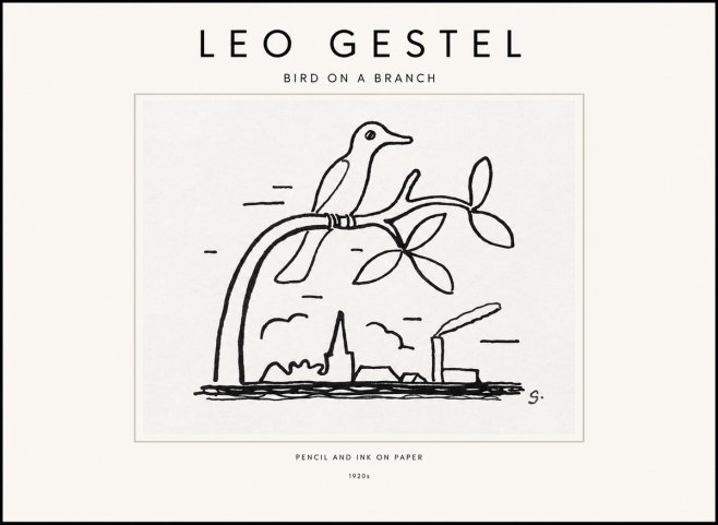 Leo Gestel Bird on a Branch No1 - Plakát