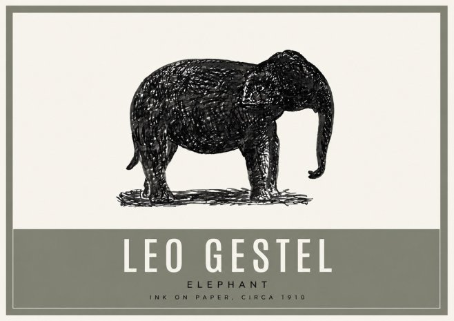 Leo Gestel Elephant No2 - Plakát
