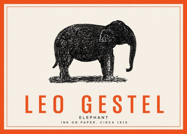 Leo Gestel Elephant No3 - Plakát