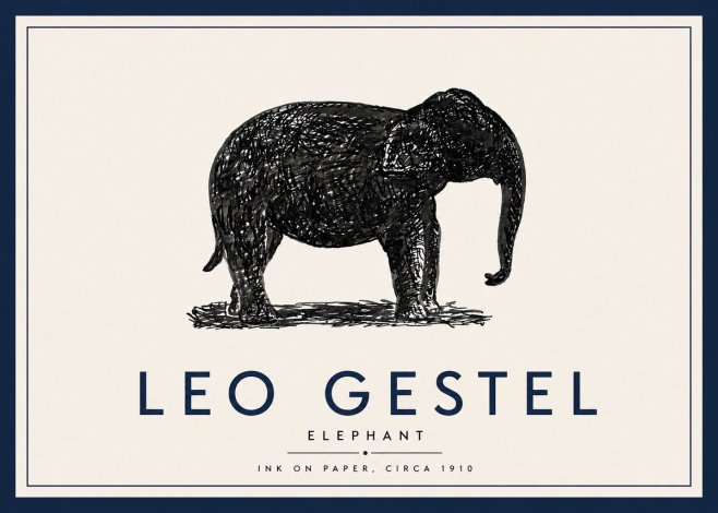 Leo Gestel Elephant No5 - Plakát