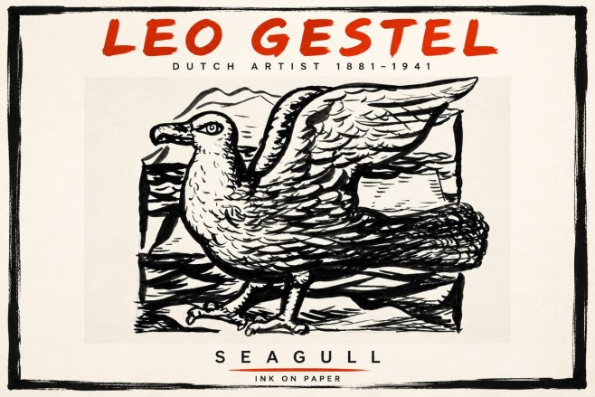 Leo Gestel Seagull No3 - Plakát