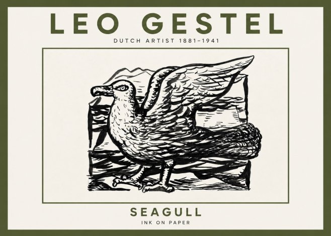 Leo Gestel Seagull No5 - Plakát