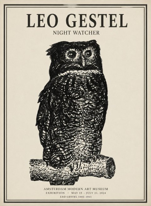 Leo Gestel Night Watcher No1 - Plakát