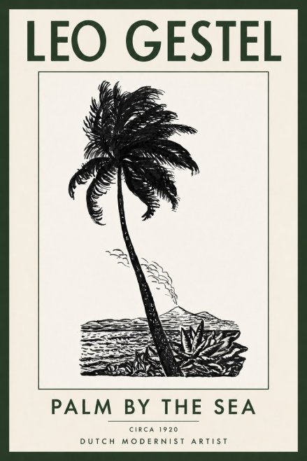 Leo Gestel Palm by the Sea No2 - Plakát