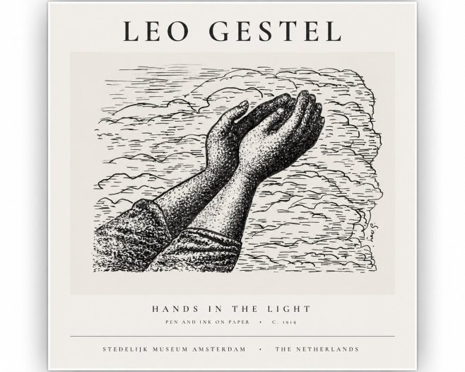 Leo Gestel Hands in the Light No1 - Plakát