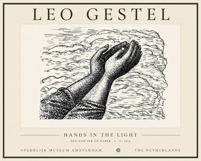 Leo Gestel Hands in the Light No5 - Plakát
