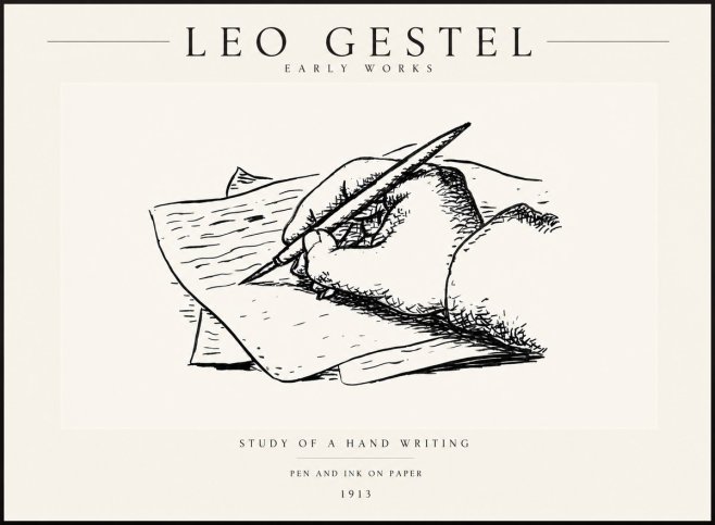 Leo Gestel Study of a Hand Writing No3 - Plakát