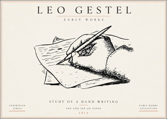 Leo Gestel Study of a Hand Writing No5 - Plakát
