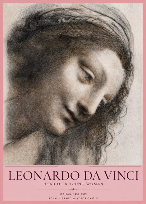 Leonardo da Vinci Head of a Young Woman I No3 - Plakát