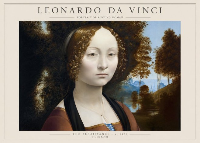 Leonardo da Vinci Portrait of a Young Woman I No1 - Plakát