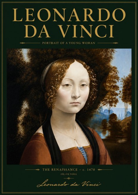 Leonardo da Vinci Portrait of a Young Woman I No5 - Plakát