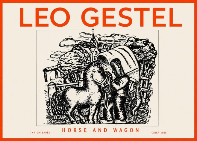 Leo Gestel Horse and Wagon No2 - Plakát