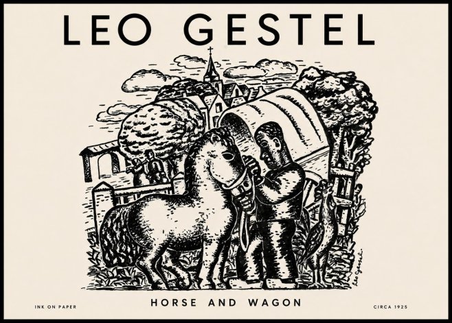 Leo Gestel Horse and Wagon No4 - Plakát