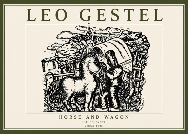Leo Gestel Horse and Wagon No5 - Plakát