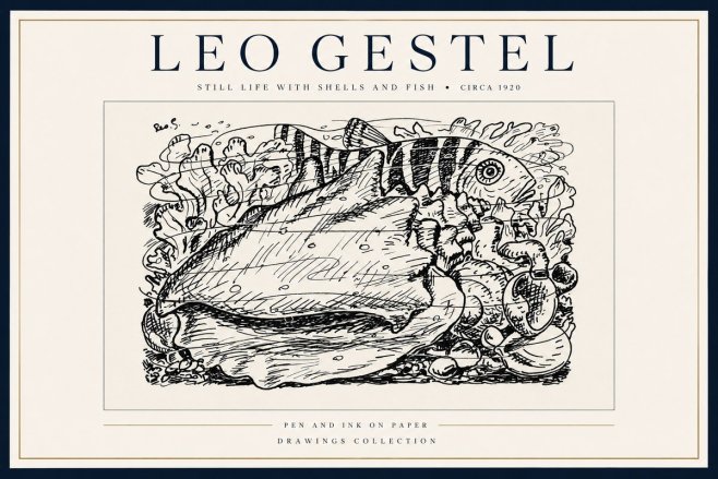 Leo Gestel Still Life with Shells and Fish No3 - Plakát