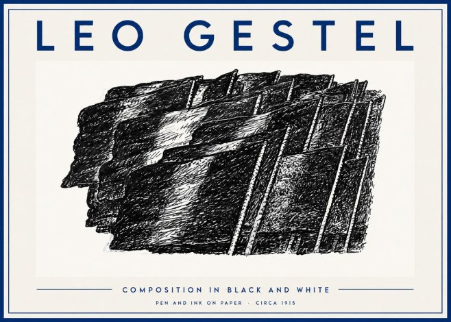 Leo Gestel Composition in Black and White No5 - Plakát