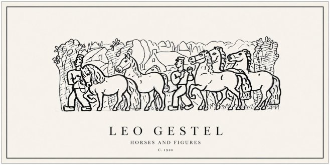 Leo Gestel Horses and Figures No1 - Plakát