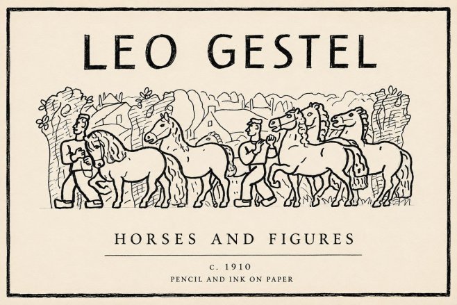 Leo Gestel Horses and Figures No6 - Plakát