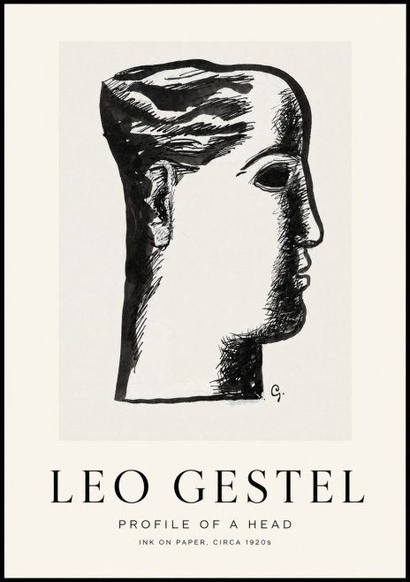Leo Gestel Profile of a Head No1 - Plakát