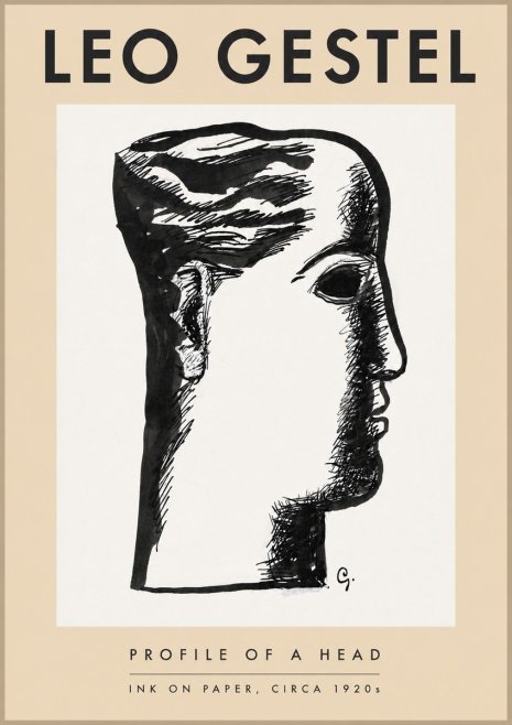 Leo Gestel Profile of a Head No3 - Plakát