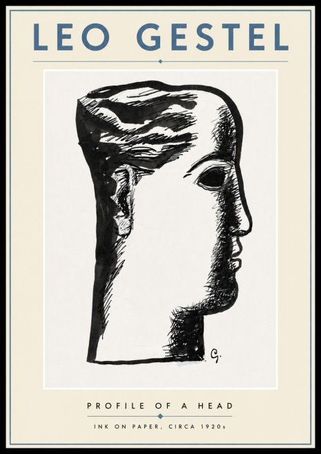 Leo Gestel Profile of a Head No4 - Plakát