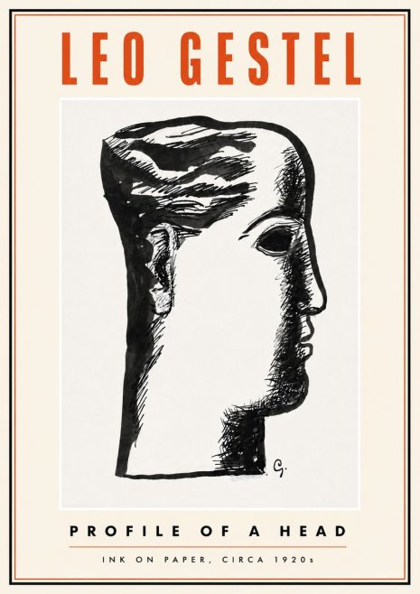 Leo Gestel Profile of a Head No5 - Plakát