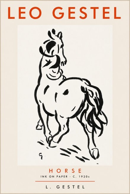 Leo Gestel Horse No4 - Plakát
